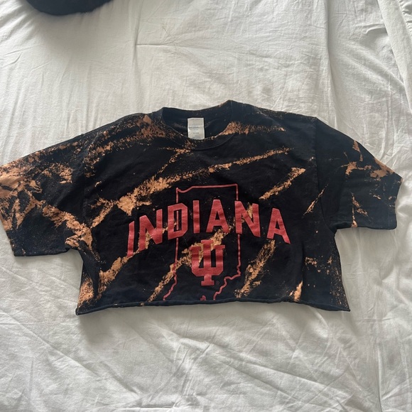 Indiana university IU Tie-Dye T-Shirt crop top size medium - Picture 1 of 3